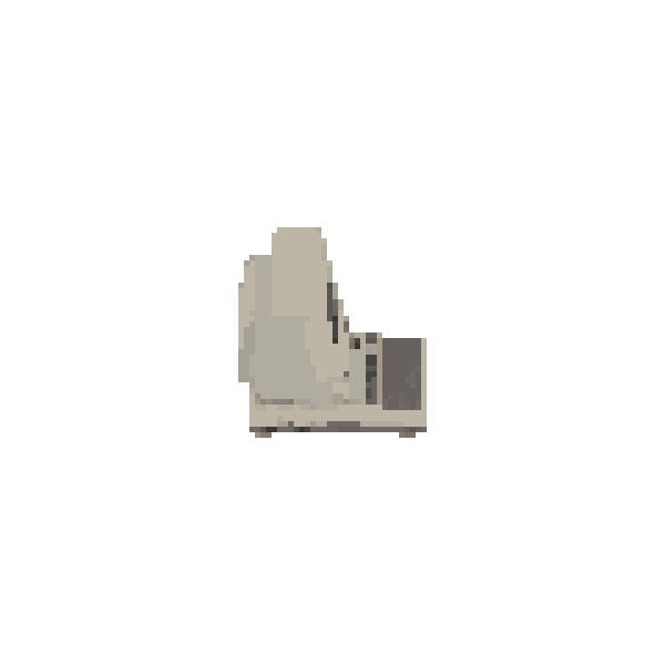 A retro PC voxel model rotating a full 360 degrees